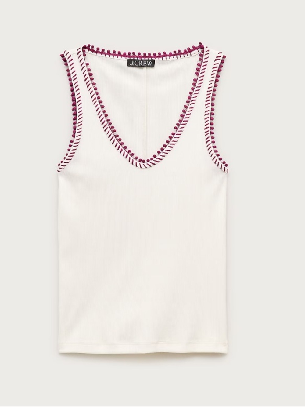 J crew Perfect rib V-neck tank top with hand-stitched trim